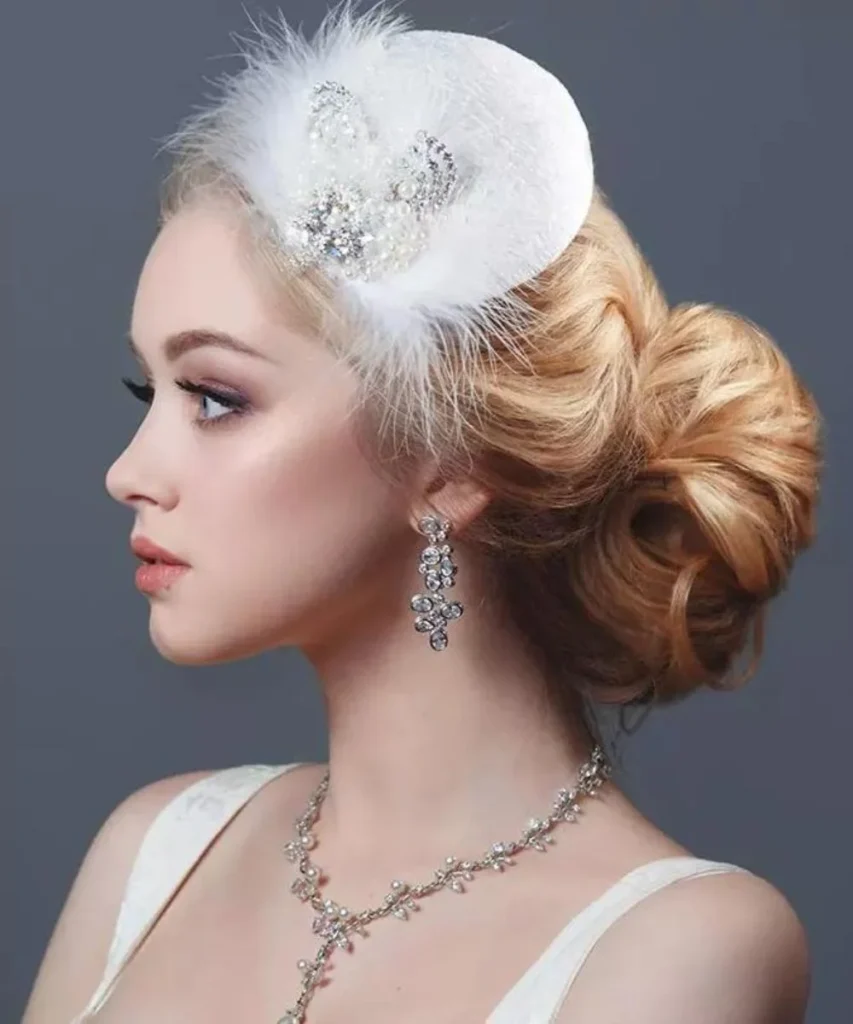 Classic Updo with Side-Swept Bangs