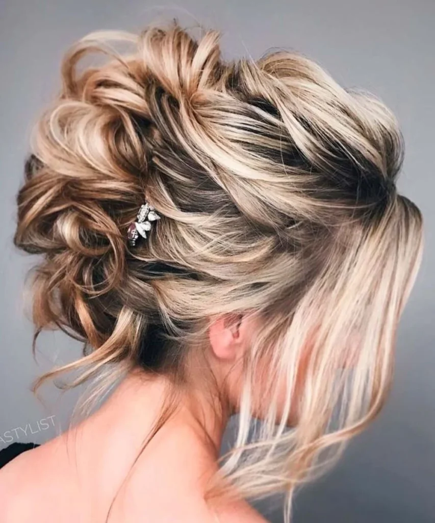 Side-Swept Updo with Twists