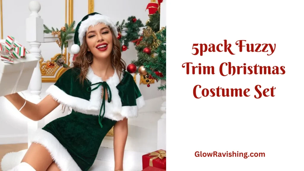 5pack Fuzzy Trim Christmas Costume Set