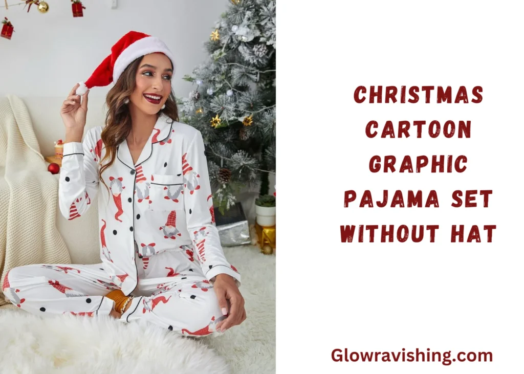 Christmas Cartoon Graphic Pajama Set Without Hat