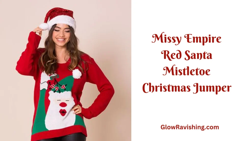 Missy Empire Red Santa Mistletoe Christmas Jumper