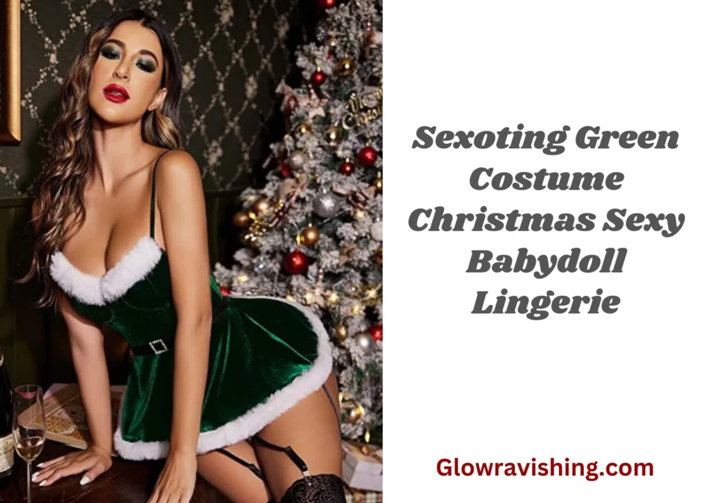 Sexoting Green Costume Christmas Sexy Babydoll Lingerie
