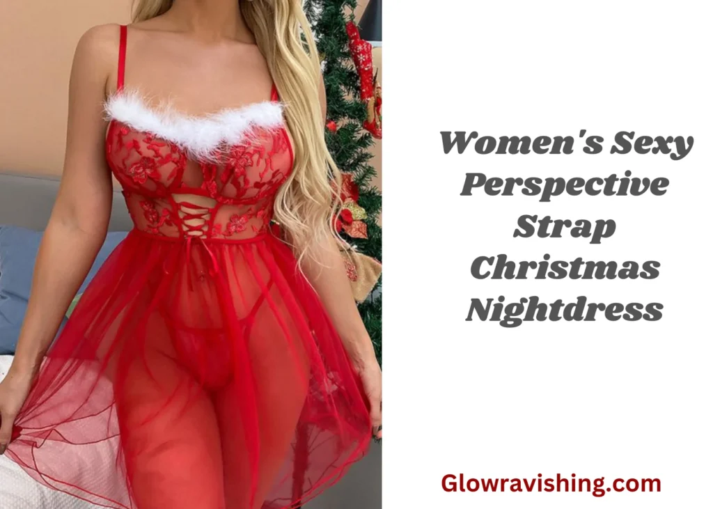 Women's Sexy Perspective Strap Christmas Nightdress